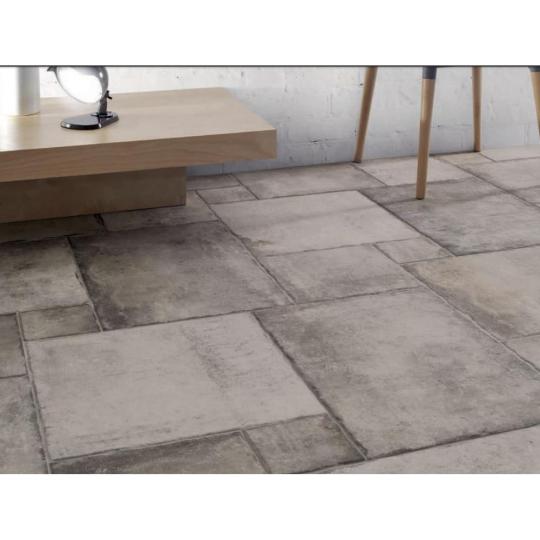 Fioranese Heritage cementlap szurke fagyallo gres jarolap padloburkolat vegyes rakas greslap mediterran country vintage rusztikus loft kopottas nappali konyha furdo eloszoba terasz burkolat.JPG